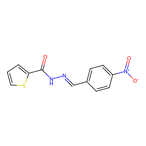 N'-(4-nitrobenzylidene)-2-thiophenecarbohydrazide structure