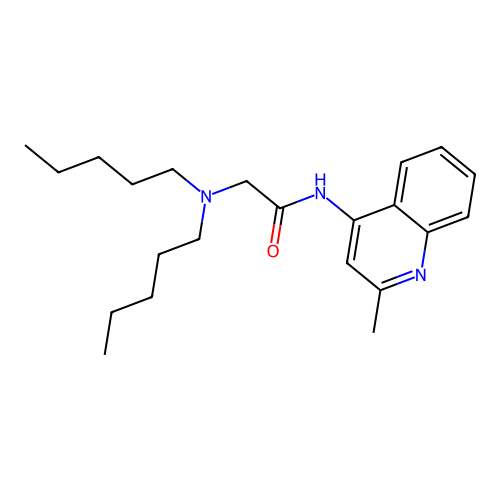 2-(dipentylamino)-N-(2-methylquinolin-4-yl)acetamide structure
