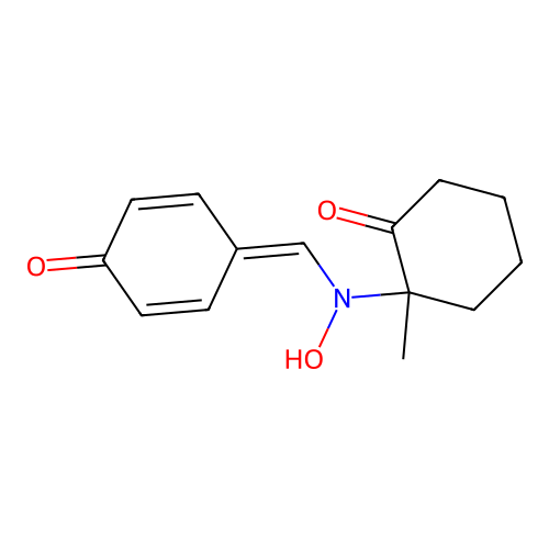 2-[(Z)-(4-hydroxybenzylidene)(oxido)-lambda~5~-azanyl]-2-methylcyclohexanone structure