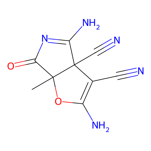 2,4-diamino-6a-methyl-6-oxofuro[2,3-c]pyrrole-3,3a-dicarbonitrile structure