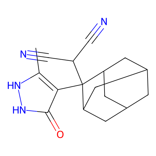 [2-(3-Hydroxy-5-methylpyrazol-4-yl)adamantan-2-yl]methane-1,1-dicarbonitrile structure