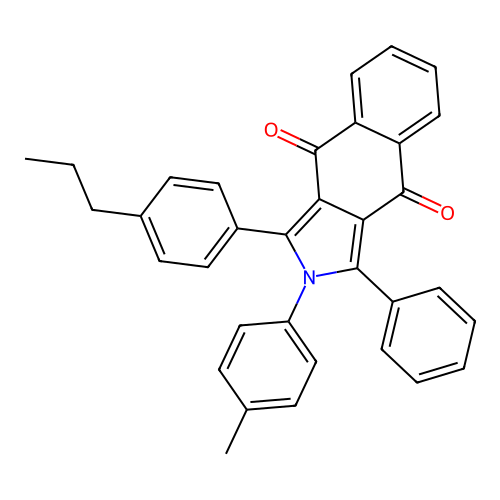 2-(4-methylphenyl)-1-phenyl-3-(4-propylphenyl)-2H-benzo[f]isoindole-4,9-dione structure