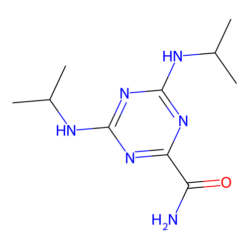 4,6-Bis(propan-2-ylamino)-1,3,5-triazine-2-carboxamide structure