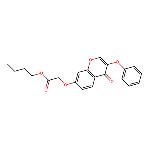 butyl [(4-oxo-3-phenoxy-4H-chromen-7-yl)oxy]acetate structure
