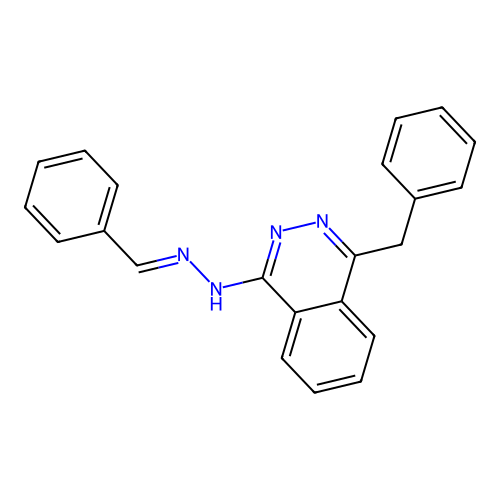 1-benzyl-4-[(2E)-2-benzylidenehydrazinyl]phthalazine structure