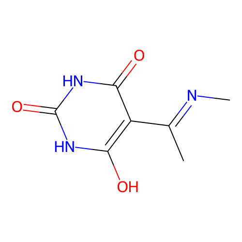 5-(1-(methylamino)ethylidene)pyrimidine-2,4,6(1H,3H,5H)-trione structure