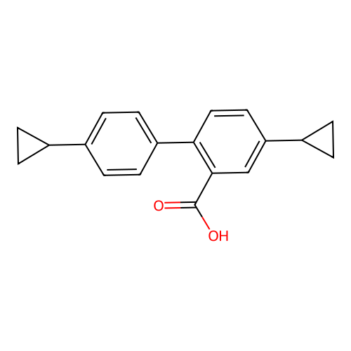 4,4'-Dicyclopropylbiphenyl-2-carboxylic acid structure