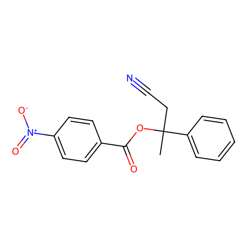 1-Cyano-2-phenylpropan-2-yl 4-nitrobenzoate structure