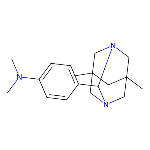 4-(5,7-dimethyl-1,3-diazatricyclo[3.3.1.1~3,7~]dec-2-yl)-N,N-dimethylaniline structure