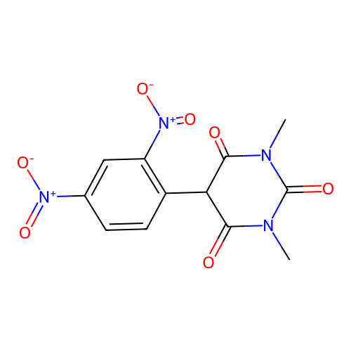 5-(2,4-dinitrophenyl)-1,3-dimethylpyrimidine-2,4,6(1H,3H,5H)-trione structure