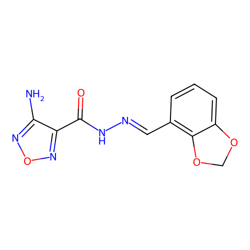 (E)-4-amino-N'-(benzo[d][1,3]dioxol-4-ylmethylene)-1,2,5-oxadiazole-3-carbohydrazide structure