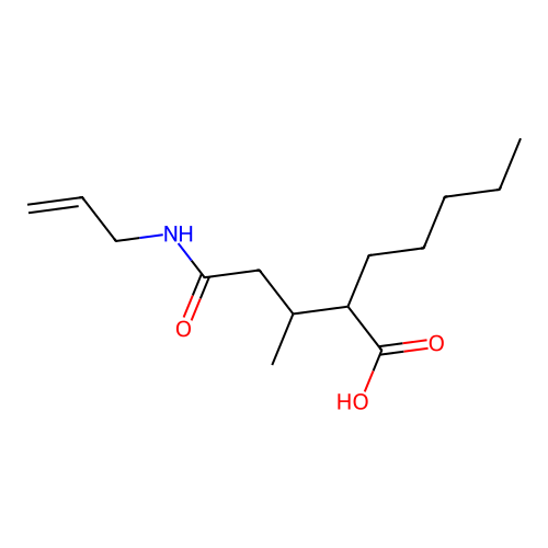 2-[4-Oxo-4-(prop-2-en-1-ylamino)butan-2-yl]heptanoic acid structure