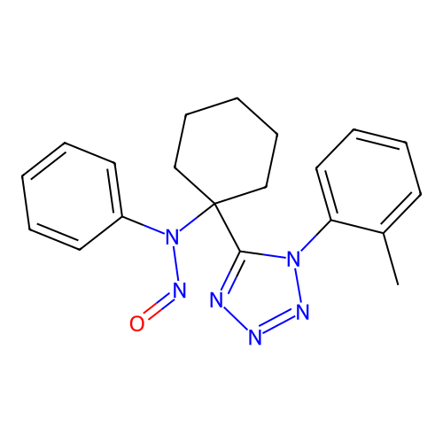 N-{1-[1-(2-methylphenyl)-1H-tetrazol-5-yl]cyclohexyl}-N-nitrosoaniline structure