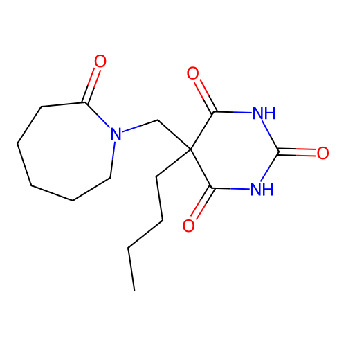 1-[(5-Butyl-2,6-dihydroxy-4-oxo-4,5-dihydropyrimidin-5-yl)methyl]azepan-2-one structure