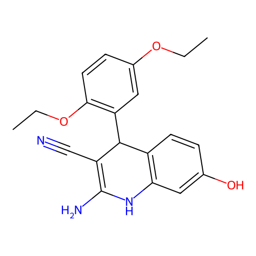 2-Amino-4-(2,5-diethoxyphenyl)-7-hydroxy-1,4-dihydroquinoline-3-carbonitrile structure