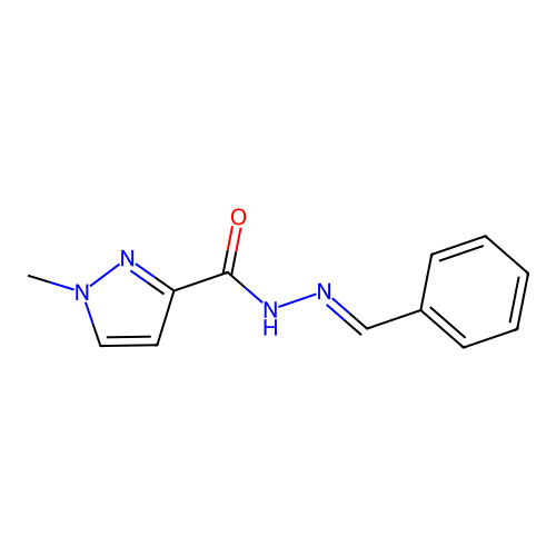 1-methyl-N'-[(E)-phenylmethylidene]-1H-pyrazole-3-carbohydrazide structure