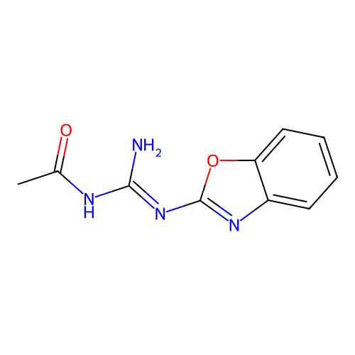 N-[N-(1,3-benzoxazol-2-yl)carbamimidoyl]acetamide structure