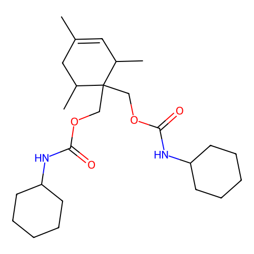 (2,4,6-Trimethylcyclohex-3-ene-1,1-diyl)dimethanediyl bis(cyclohexylcarbamate) structure