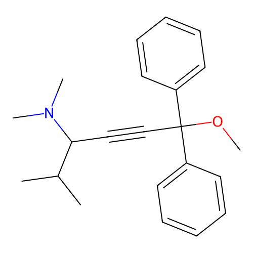 6-methoxy-N,N,2-trimethyl-6,6-diphenylhex-4-yn-3-amine structure
