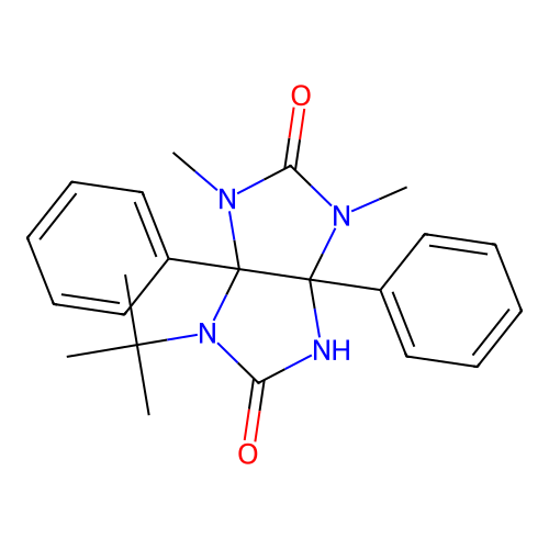 3-tert-butyl-4,6-dimethyl-3a,6a-diphenyl-1H-imidazo[4,5-d]imidazole-2,5-dione structure