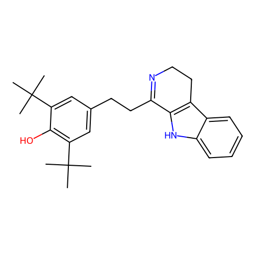 2,6-di-tert-butyl-4-[2-(4,9-dihydro-3H-beta-carbolin-1-yl)ethyl]phenol structure