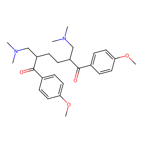 2,5-Bis((dimethylamino)methyl)-1,6-bis(4-methoxyphenyl)hexane-1,6-dione structure
