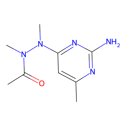 N'-(2-amino-6-methylpyrimidin-4-yl)-N,N'-dimethylacetohydrazide structure