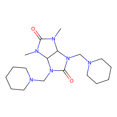 1,3-dimethyl-4,6-bis(piperidin-1-ylmethyl)tetrahydroimidazo[4,5-d]imidazole-2,5(1H,3H)-dione structure