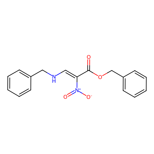 benzyl (2Z)-3-(benzylamino)-2-nitroprop-2-enoate structure