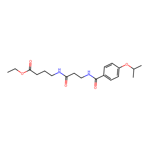 Ethyl 4-[3-[(4-propan-2-yloxybenzoyl)amino]propanoylamino]butanoate structure