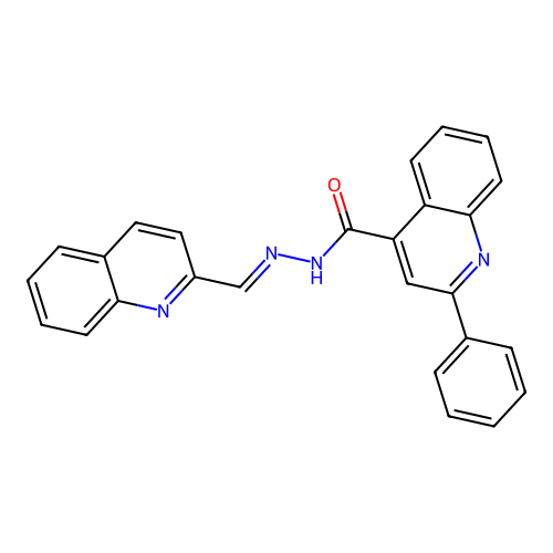 2-phenyl-N'-[(E)-quinolin-2-ylmethylidene]quinoline-4-carbohydrazide structure