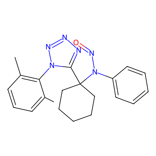 N-{1-[1-(2,6-dimethylphenyl)-1H-tetrazol-5-yl]cyclohexyl}-N-nitrosoaniline structure