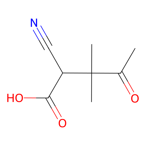 2-Cyano-3,3-dimethyl-4-oxopentanoic acid structure