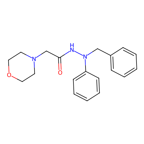N'-benzyl-2-(morpholin-4-yl)-N'-phenylacetohydrazide structure
