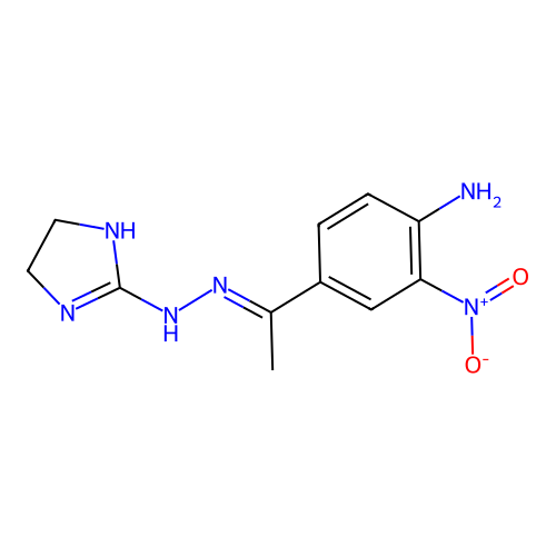 4-{1-[(4,5-Dihydro-1H-imidazol-2-yl)-hydrazono]-ethyl}-2-nitro-phenylamine structure