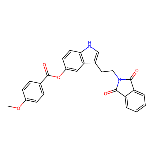 [3-[2-(1,3-dioxoisoindol-2-yl)ethyl]-1H-indol-5-yl] 4-methoxybenzoate structure
