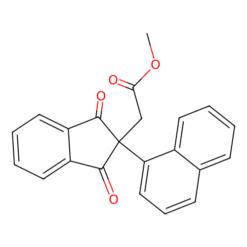 (2-Naphthalen-1-yl-1,3-dioxo-indan-2-yl)-acetic acid methyl ester structure