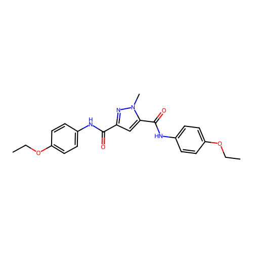 N,N'-bis(4-ethoxyphenyl)-1-methyl-1H-pyrazole-3,5-dicarboxamide structure