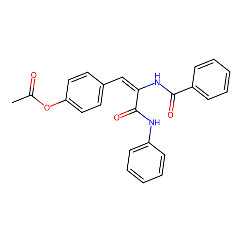 4-[(1E)-2-(N-phenylcarbamoyl)-2-(phenylcarbonylamino)vinyl]phenyl acetate structure