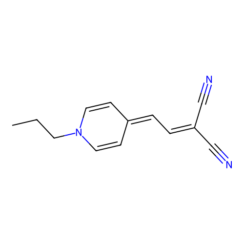 2-[2-(1-Propylpyridin-4-ylidene)ethylidene]propanedinitrile structure