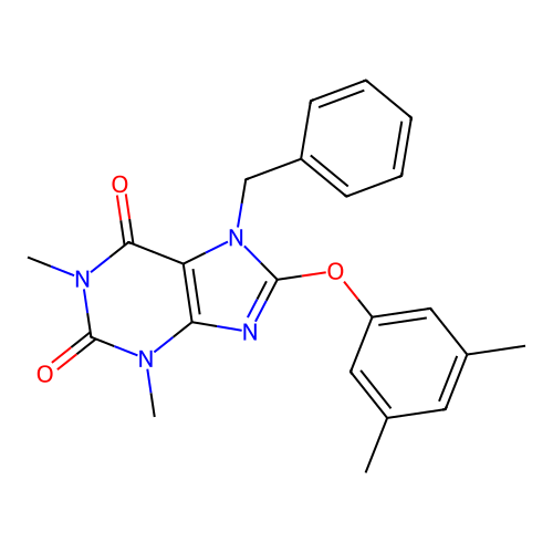 7-benzyl-8-(3,5-dimethylphenoxy)-1,3-dimethyl-3,7-dihydro-1H-purine-2,6-dione structure