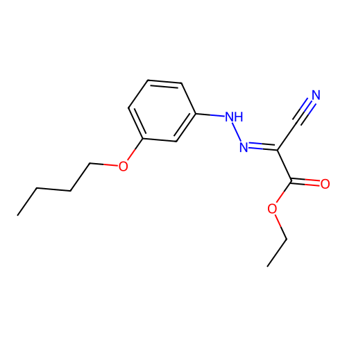 ethyl (2E)-[2-(3-butoxyphenyl)hydrazinylidene](cyano)ethanoate structure