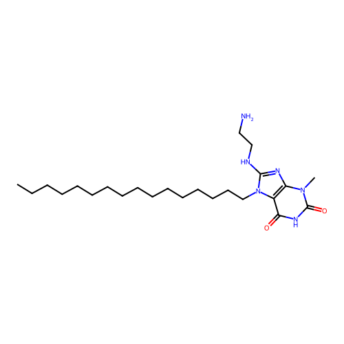 8-[(2-aminoethyl)amino]-7-hexadecyl-3-methyl-3,7-dihydro-1H-purine-2,6-dione structure