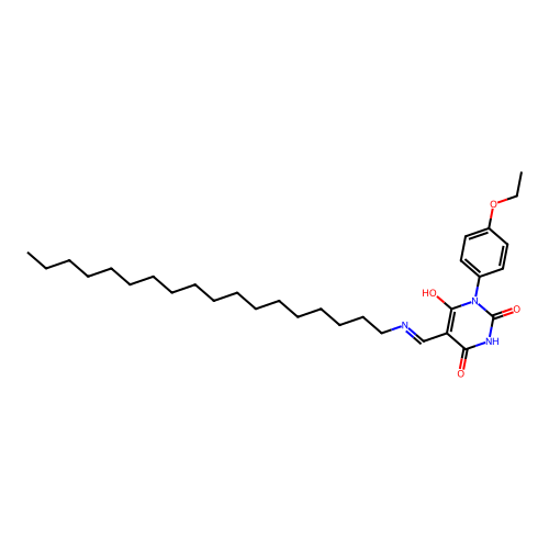 1-(4-ethoxyphenyl)-5-[(octadecylamino)methylidene]-1,3-diazinane-2,4,6-trione structure