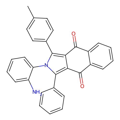 2-(2-aminophenyl)-1-(4-methylphenyl)-3-phenyl-2H-benzo[f]isoindole-4,9-dione structure