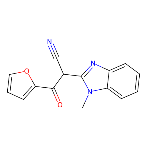 3-(2-Furyl)-2-(1-methylbenzimidazol-2-yl)-3-oxopropanenitrile structure