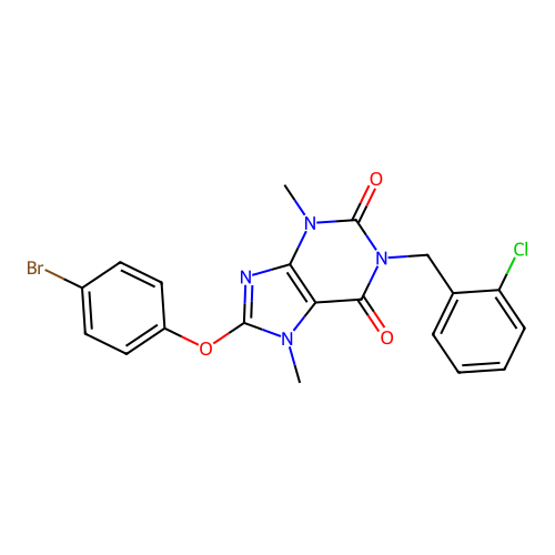 8-(4-bromophenoxy)-1-(2-chlorobenzyl)-3,7-dimethyl-1H-purine-2,6(3H,7H)-dione structure