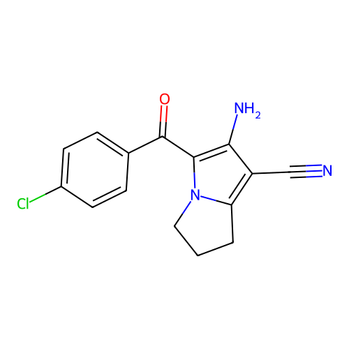 6-amino-5-(4-chlorobenzoyl)-2,3-dihydro-1H-pyrrolizine-7-carbonitrile structure