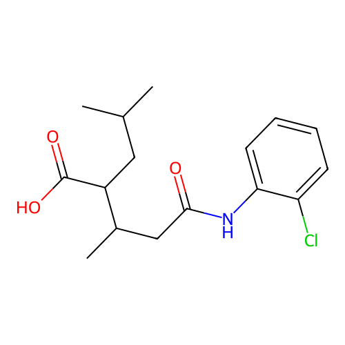 5-[(2-Chlorophenyl)amino]-3-methyl-2-(2-methylpropyl)-5-oxopentanoic acid structure