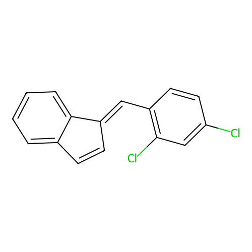 (E)-1-(2,4-dichlorobenzylidene)-1H-indene structure